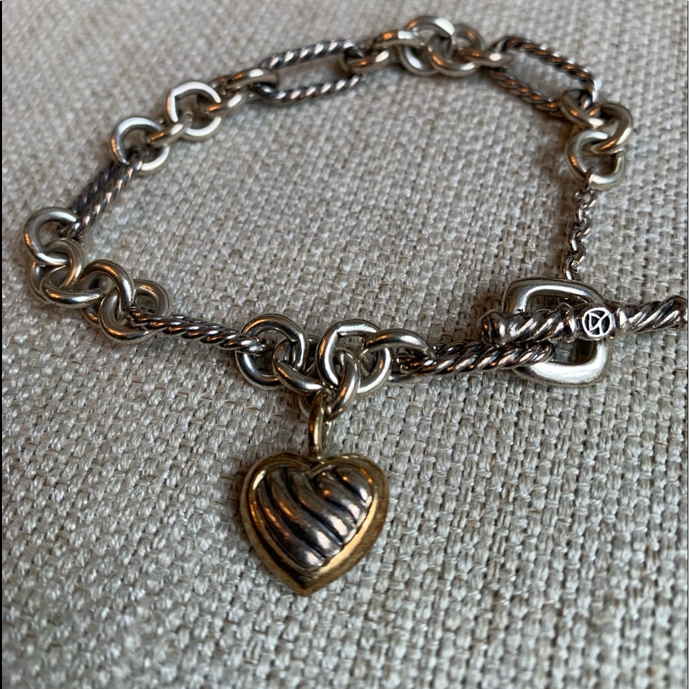 David Yurman Cable Heart Charm Bracelet
